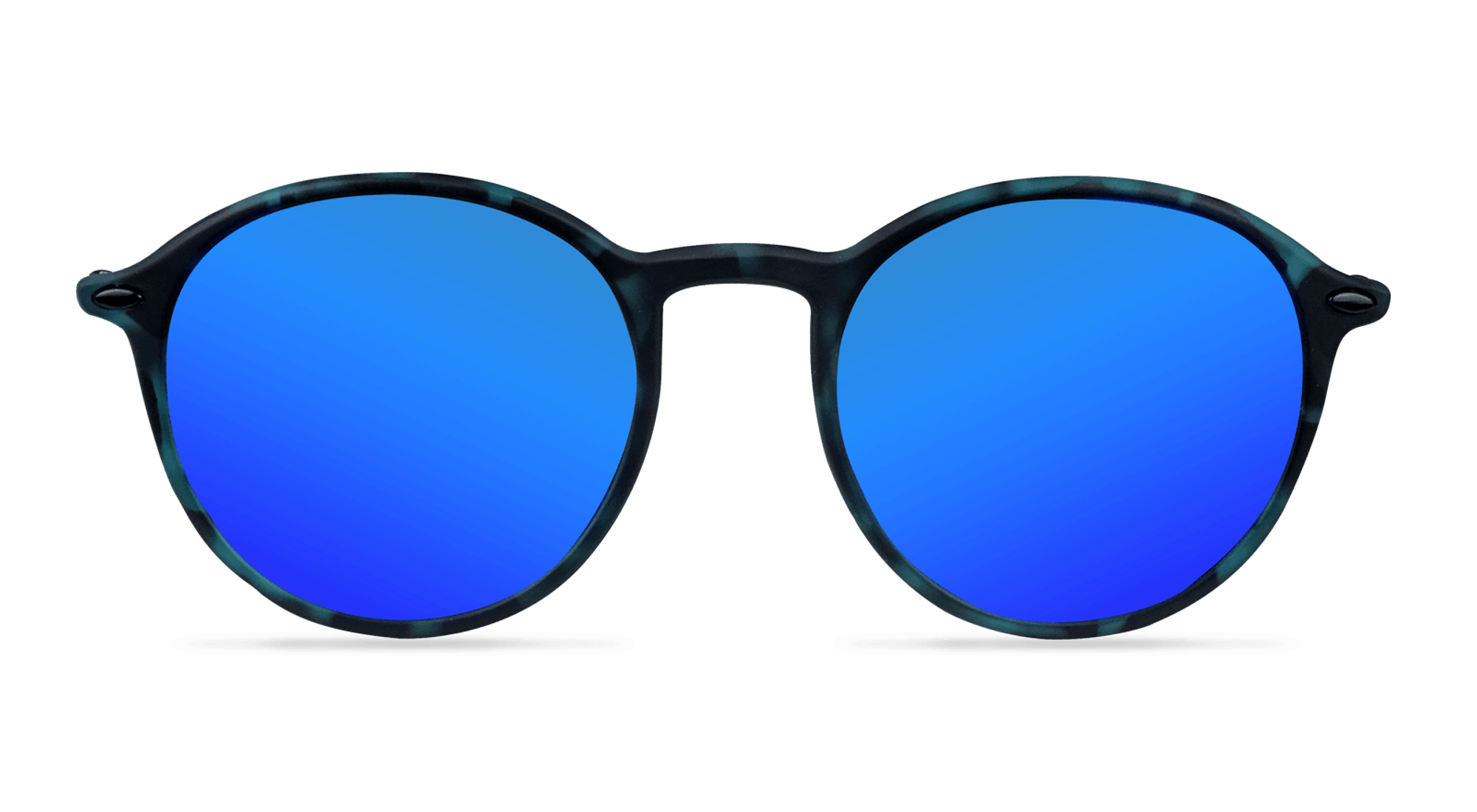 Cobalt Blue Reflective Rounds BOMO Sunglasses Official Online Shop